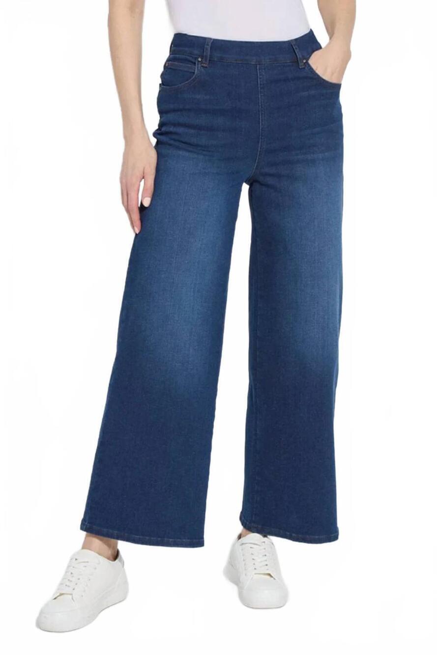 NEW LYSSE sylvie wide leg jeans in dark denim